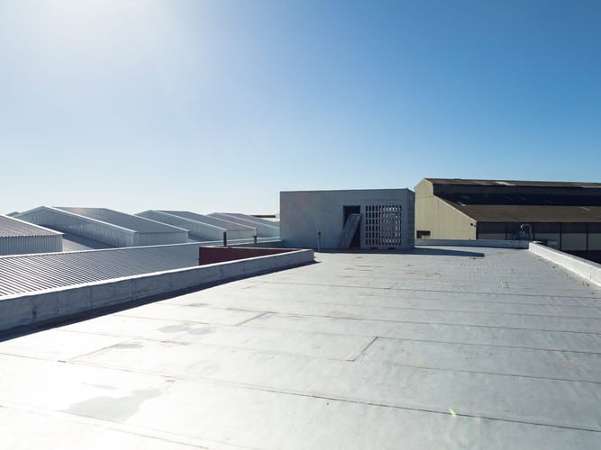 a flat commercial roof