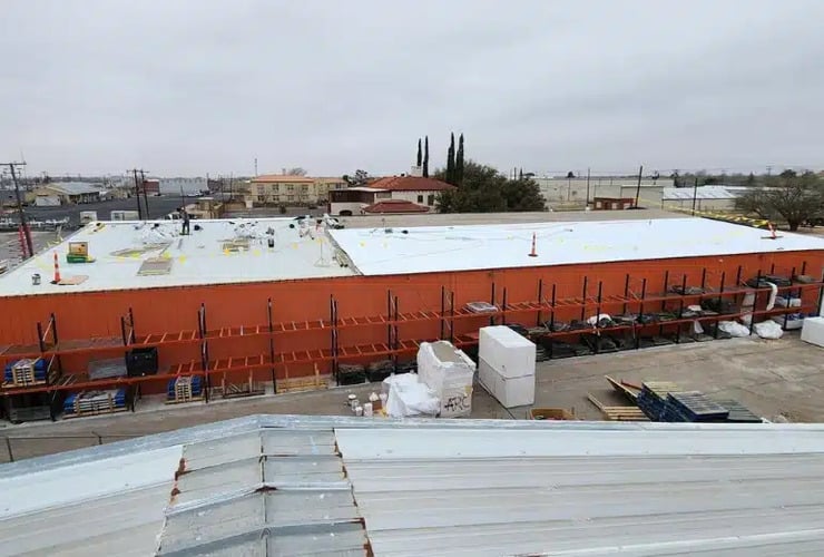 commercial building with a flat roofing system