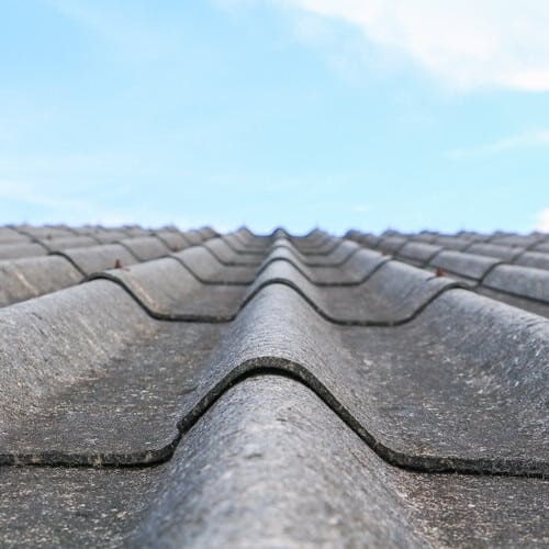 cement roof tiles old with sky background and copy space. select focus shallow depth of field