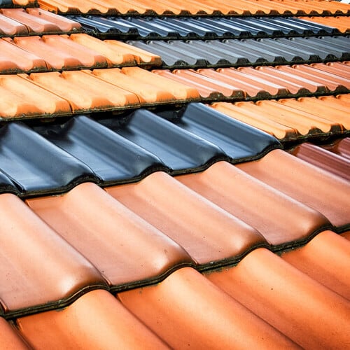 different roof tiles - close up